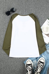 Contrast Ladder Detail Baseball Sleeve Top