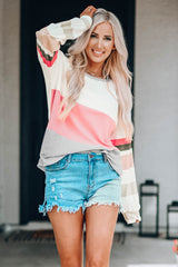 Color Block Dropped Shoulder Top