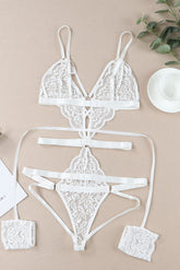 Lingerie Teddy à lanières avec poignets