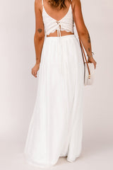 Elastic WaistbSplit Maxi Skirt