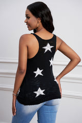 Strick-Tanktop mit Racerback und Sternenmuster