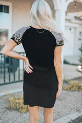 AMERICA Kleid mit Adler-Grafik und gedrehtem Saum