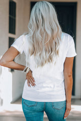 Star Stripe Graphic Round Neck Tee