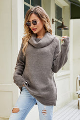 Pullover mit Wasserfallausschnitt und Raglanärmeln
