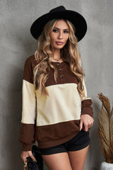 Color Block Quarter-Snap Sweatshirt