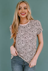 T-Shirt mit Rundhalsausschnitt und Animal-Print