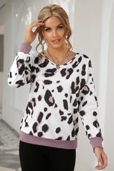 Oberteil mit überschnittenen Schultern und Animalprint