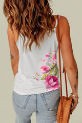Camisole mit geblümtem Spitzendetail und Wellenkante