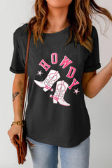 HOWDY T-Shirt mit Cowboystiefel-Grafik