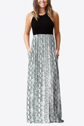 Ärmelloses Kleid mit Empire-Taille und Taschen