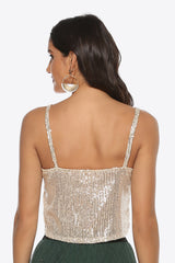 Kurzes Camisole mit Pailletten