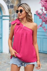 One-Shoulder-Bluse zum Binden
