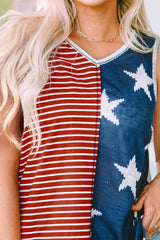Star Stripe V-Neck Tank