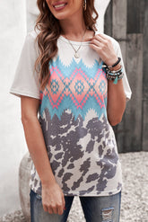 Bedrucktes Tunika-T-Shirt mit Rundhalsausschnitt