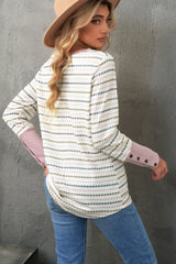 Haut boutonné en tricot gaufré imprimé