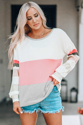 Color Block Dropped Shoulder Top