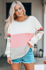 Color Block Dropped Shoulder Top