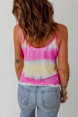 Tie-Dye-Träger-Camisole mit V-Ausschnitt