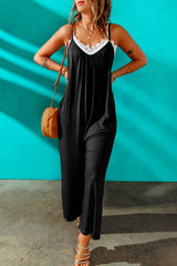 Jumpsuit mit Spaghettiträgern und weitem Bein in voller Größe