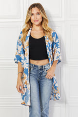 Kimono fleuri Justin Taylor Time To Grow en chambray