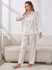 Button-Up Shirt Pants Pajama Set