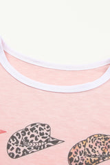 Graphic Tee Drawstring Shorts Loungewear Set