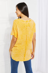 Haut Zenana Start Small en tricot gaufré délavé en or jaune