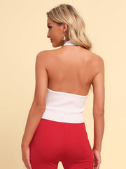 Stricktop mit Reißverschluss und Neckholder