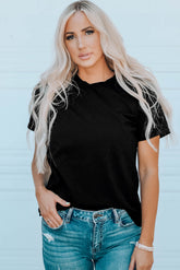 T-Shirt mit Rundhalsausschnitt und kurzen Ärmeln