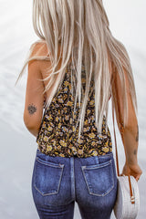 Schößchen-Top mit Blumenmuster und Farbblockdesign