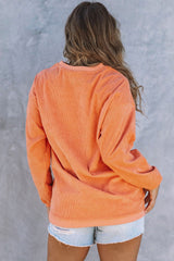 Sweat-shirt à cordon imprimé citrouille « Give Thanks » orange