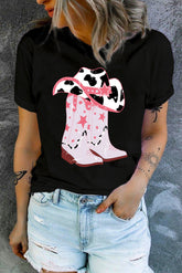 T-Shirt mit Cowboyhut und Stiefeln