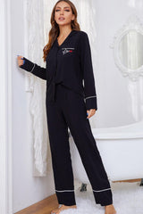 Graphic Contrast Shirt Pants Lounge Set