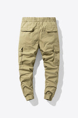 Drawstring Elastic Waist Cargo Joggers