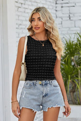 Strukturiertes Tanktop mit Rundhalsausschnitt