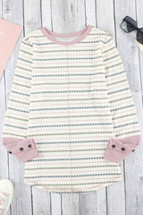 Haut boutonné en tricot gaufré imprimé