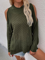 Pull à épaules dénudées en maille torsadée