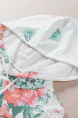 Hoodie mit Kordelzug und floralem Spitzenbesatz