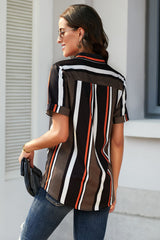 Printed Short Sleeve Button Down Shirt