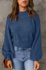 Pullover mit geripptem Saum und Ballonärmeln