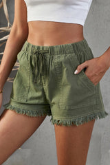 Short en jean effiloché à poches