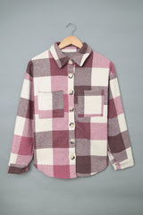 Plaid Brushed Button-Up Shacket