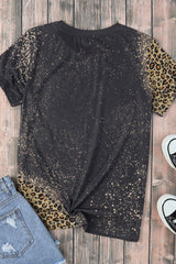 Graphic Leopard Round Neck Tee Shirt