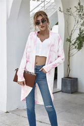 Cardigan long ouvert sur le devant tie-dye
