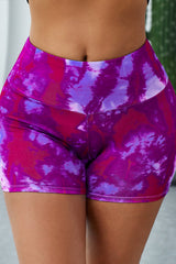 Tie-Dye Wide WaistbYoga Shorts