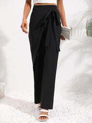 Tie Detail Wide Leg Pants