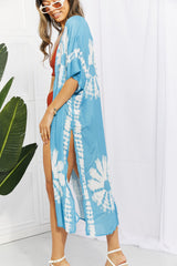 Cache-maillot ouvert devant avec fente et tie-dye