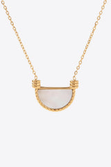Stainless Steel Semi Circle Pendant Necklace