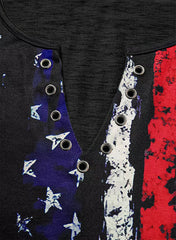 Star Stripe Notched Neck Tank