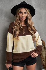 Color Block Quarter-Snap Sweatshirt